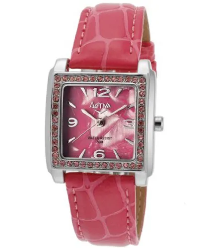 Pink Pearl Tone Dial Pink Leatherette